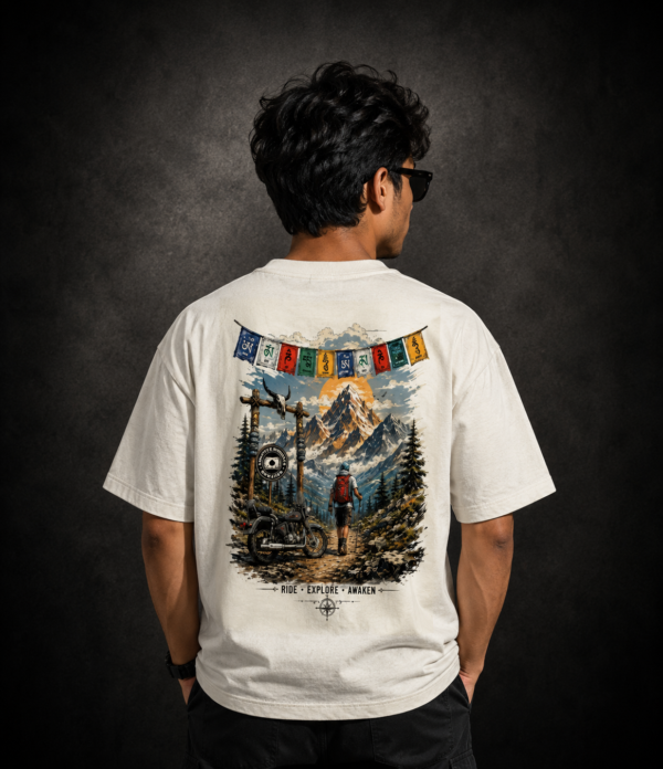 Himalayan Wanderer Ride & Explore Oversized Graphic T-Shirt