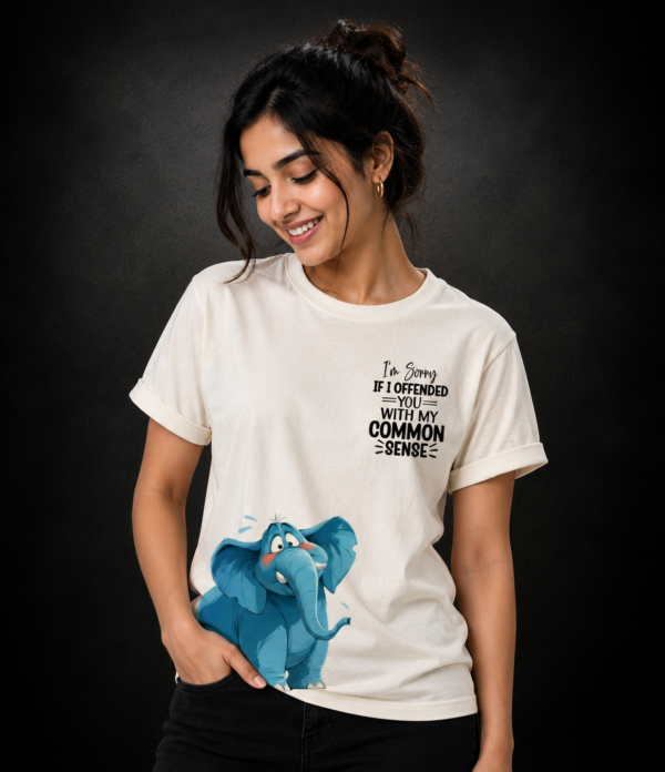 Cute Elephant Common Sense Premium Graphic T-Shirt Female Cute Elephant Common Sense Premium Graphic T-Shirt