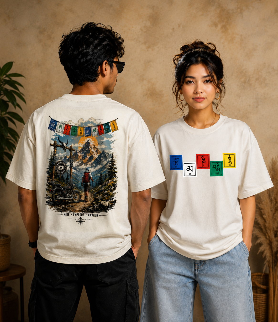 Himalayan Wanderer Ride Explore Oversized Graphic T-Shirt